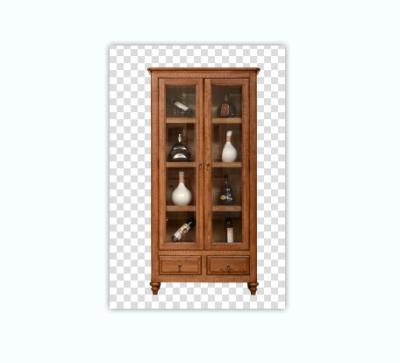 China Factory direct supply modern solid wood display cabinet with two doors living room furniture for sale