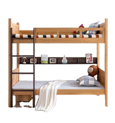 China 2021 Modern New Design Natural Solid Wood Bunk Bed With For Kids Bedroom Furniture for sale