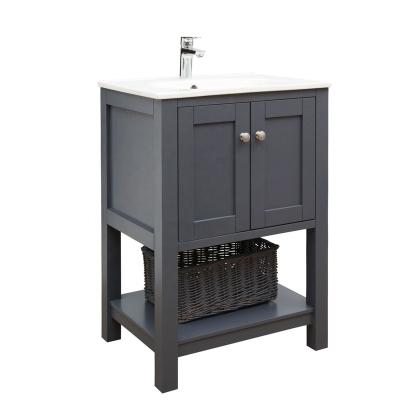 China Modern Style High Quality Wholesale Small Price Waterproof 24 Inch Wooden Bathroom Vanity Bathroom Furniture for sale