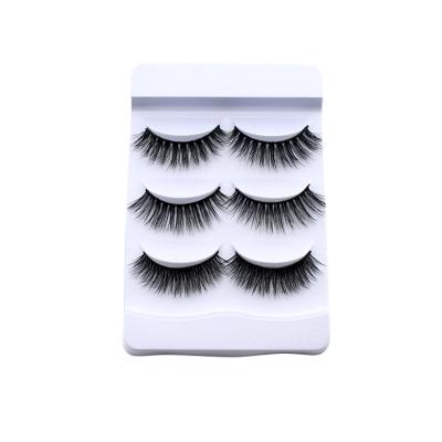 China Custom Handmade Natural Soft Eyelash Cotton Strip Black Travel Sized Synthetic Hair 3d Fiber False Eyelashes Set for sale