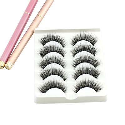 China Seller 3d set vegan natural soft synthetic hair fiber false eyelash eyelash eyelashes with custom packing for sale