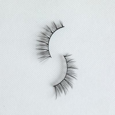 China Natural soft lashes 10-15mm fluffy tapered faux mink lashes vegan 3d faux mink eyelashes volume with customized box for sale