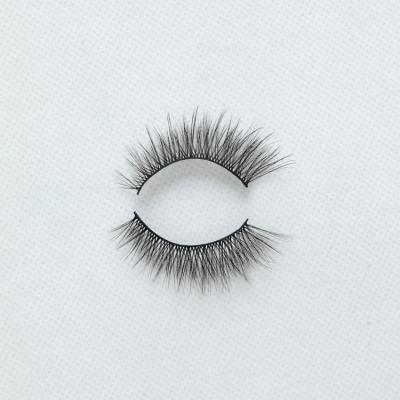 China 3d mink eyelashes 15mm natural soft hand made short faux mink eyelashes tapered eyelashes with cheap price for sale