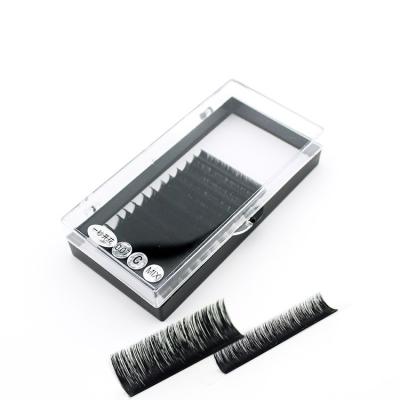 China Premade black matte fan soft and comfortable luxury soft mink fiper individual eyelash extension with custom packaging for sale