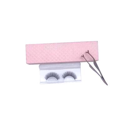 China Full Strip 3d Short Natural Soft Eyelash 13mm Fluffy Natural Half Synthetic Eyelashes With Creative Packaging for sale