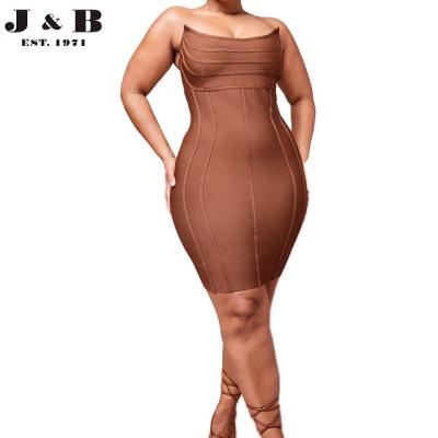 China 2021 Wholesale High Quality Anti-Static Bandage Acute Bandeau Panels Bodycon Dress Plus Size Women Bodycon Dress for sale