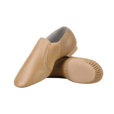 China Jazz Shoes Black Brown Dance Flat Forming PU Jazz Shoe Slip On Leather Upper For Women And Men Dance Shoes for sale