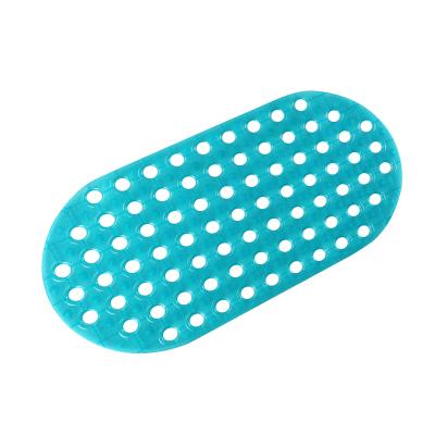 China Washable Bathroom Mat With Suction Cups PVC Shower Drain Holes Anti Slip Bathtub Mat for sale