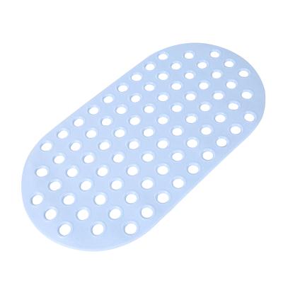 China Washable Anti Slip Waterproof Bath Mat With Drain Holes Non Slip PVC Shower Bathroom Tub Mat for sale