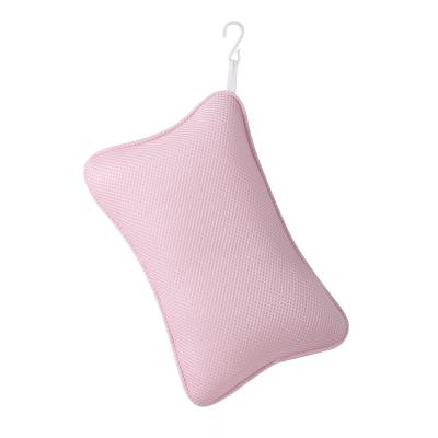 China Viable Bath Pillow with Cups and Suction Connection Non Slip 3D Mesh Solf Bath Tub Pillow for sale