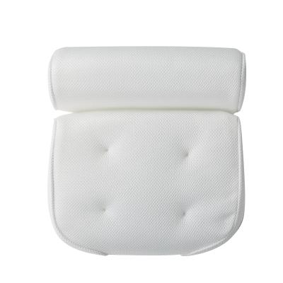 China SUSTAINABLE Soft SPA Bath Pillow Hangable 3D Mesh Bathroom Tub Pillow With 4 Suction Cup for sale