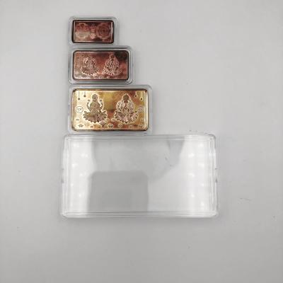 China Reused Materials Rectangular Box With Cover Gold Nugget Curved Commemorative Collection Box Display Capsule for sale