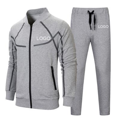 China Wholesale Custom QUICK DRY Sweatsuit Sets 2021 Gym Two Piece Equipment Training Tracksuits Striped Print Mens Sweat Suit Tracksuit for sale