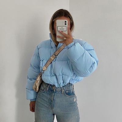 China Viable Women's ODM Ladies Custom Logo Print Cropped Bubble Winter Coat Cropped Women's Jackets And Coats For Women for sale