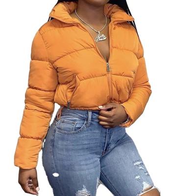 China Other Customize Logo Winter Coat For Women's Thick Top Cardigan Coat Crop Top Solid Woolen Warm Women's Jackets for sale