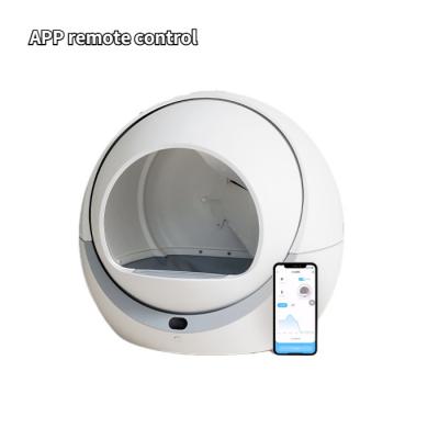 China Sustainable Wholesale Luxury Pet Furniture Hidden Automatic Sift To Lift Smart Self Cleaning Cat Toilet Trash Can for sale