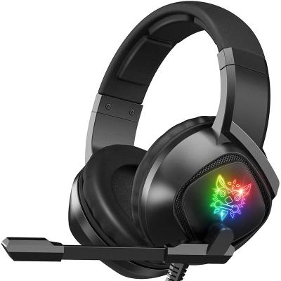 Κίνα RGB φωτεινή ακύρωση θορύβου PC gaming headset, gaming ακουστικά καλωδιωμένα πάνω από το αυτί προς πώληση