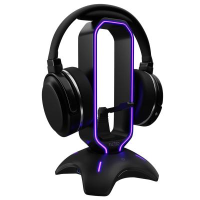 Cina Base antiscivolo Universal Gaming Headphone Stand Con Dock di ricarica RGB in vendita