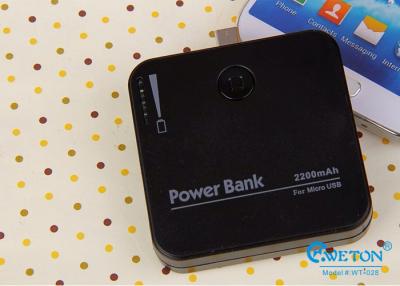 China 2200mAh Black Backup Power Bank Emergency Charger For Micro USB Device for sale