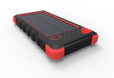 China 16000mAh vermelhos IP67 Waterproof o banco portátil Dustproof à prova de choque das energias solares à venda