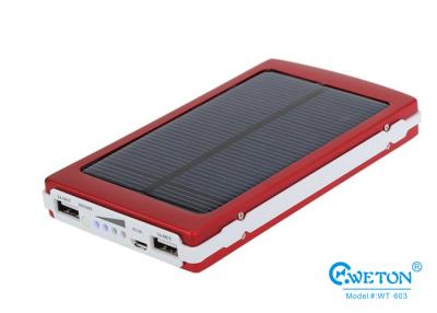 China Rectangle 8000mAh Universal Solar Double USB Power Bank For Smartphone for sale