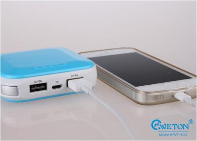 China Small Pocket Square Dual USB Power Bank For Cellphone / MP3 / MP4 for sale