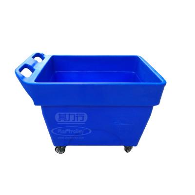 China Hotel 300L Canvas Eco - Friendly Commercial Plastic Plastic Towel Laundry Cart With Wheels for sale