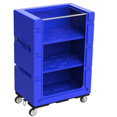 China Durable Hotel 1070L Hdpe Large Plastic Cage Laundry Laundry Cart For Laundry Factory for sale