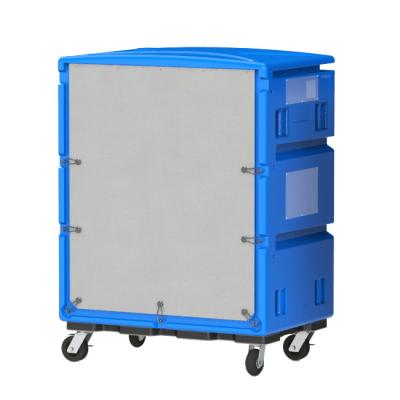 China Durable Hospital 1000L Commercial Plastic Hotel Laundry Trolley Canvas Cart With Wheel for sale