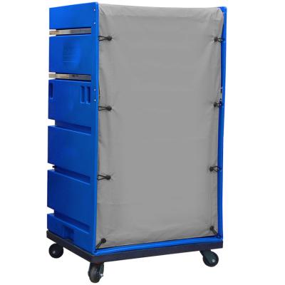 China Hotel Industrial High Quality Commercial Plastic Laundry Dry Cage 720L Linen Cart for sale