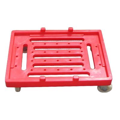 China Durable Heavy Duty 180KG HDPE Plastic Trolley Cart Warehouse Dolly With 4 Wheels for sale