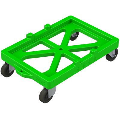 China Stackable HDPE 200KG Heavy Duty Platform Cart Plastic Hand Carts Mobile Cart for sale