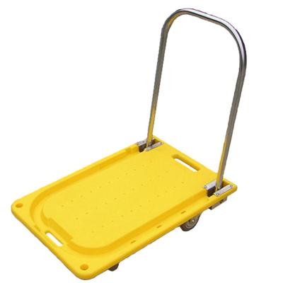 China Durable Heavy Duty 200kgs Platform Trolley Foldable Transport Plastic Trolley Tools Hand Trolleys for sale