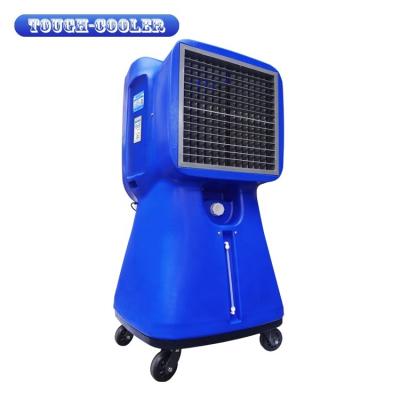 China Large Movable Restaurant Warehouse Factory Restaurant Outdoor Plastic Evaporative Cooler Water Cooler Fan With Wheels for sale