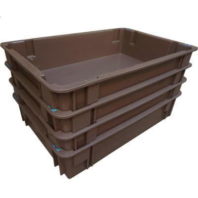 China Food Grade And Durable Durable HDPE 21L Euro Plastic Crate Food Crate Container Stackable Stackable Container For Food for sale