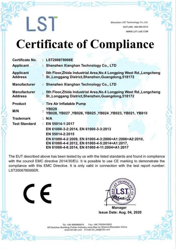 CE - Shenzhen Xianghan Technology Co., Ltd.