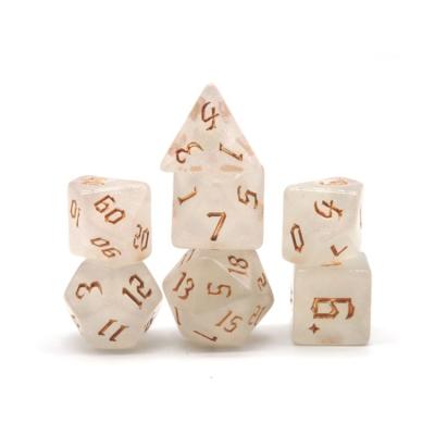 China HS Acrylic Die Cut White Glitter Dies With Polyhedral Acrylic Dice DND RPG Panel Or Card Sets In Different Color Color Role Playing Dice for sale