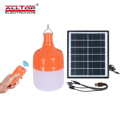 China Hot Sale Solar Battery LED Bulb Light Rechargeable Outdoor Solar Lamp USB Remote Controller/Torch/Cable ALLTOP for sale