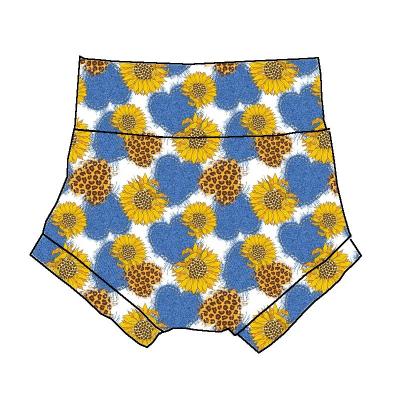 China Wholesale Anti-pilling Hearts Denim Ripped Edges Sunflower Leopard Brown Shorts Children Valentines Day Bummies Kids Baby Bloomers for sale