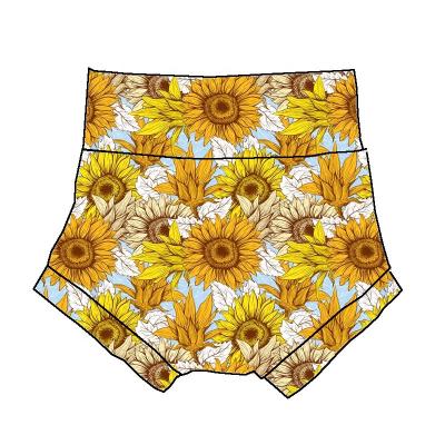 China Breathable Custom Size Baby Top Floral Bloomers Bummies Sunflowers Wildflowers Milk Silk Girls Shorts for sale