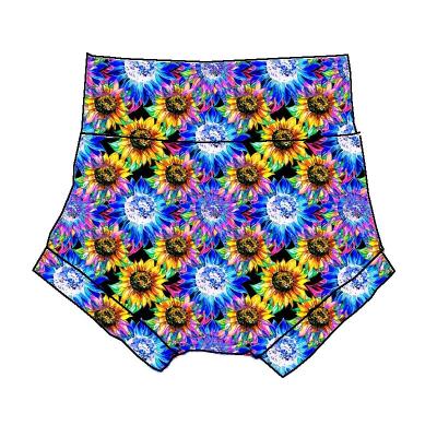 China Wholesale Summer Kids Color Fade Proof Shorts With Flowers Sunflower To Milk Bummies Baby Silk Bloomers Size Kids Tops for sale