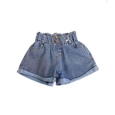 China 2022 Custom Summer Baby Kids Denim Bummies Kids Jeans Shorts Girl Breathable Wide Leg Pants for sale