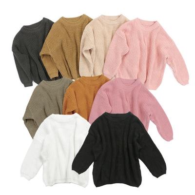 China Size 0-6T Kids Autumn Plus Winter Soft Warm Sweaters Babies Clothes Solid Color Knitted Sweater Pullovers Teams Sweater for sale