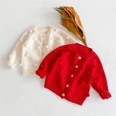 China 2021 Winter Breathable Custom Warm Baby Knitting Loose Ball Coat 0-2t Hand Knitted Kids Girl Outer Wear for sale