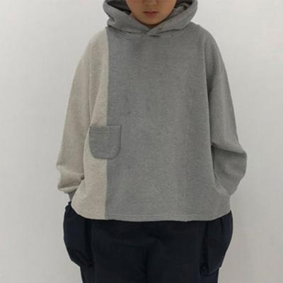 China Kids Girl Pocket Pullover Hoodie Sweatshirt Kid Sweater Breathable Wholesale Splicing Infant Shirt for sale