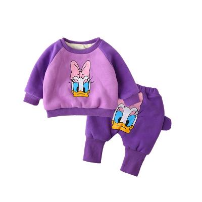 China Custom Anti-Shrink Winter Pants Sweater Sports Cartoon Girl Kids Baby Clothes Set Newborn Baby Clothes Set for sale