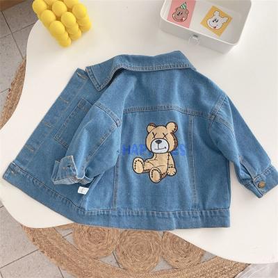 China Breathable Cloth Bear Coat Jeans Jackets Custom Loose Kids Boy Denim Newborn Baby Kids Clothes for sale