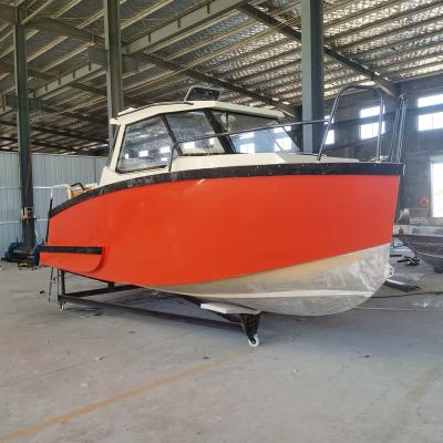 China Aluminum Italian Designed Fishing Boat for Fisher 620 M 24 Inch Aluminum Hull Plate Boat With Cabin for sale