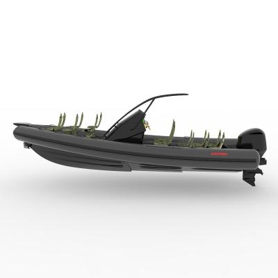 China Aluminum Aluminium Hull Rib760 Hypalon/PVC Inflatable Boat With Outboard Engine for sale