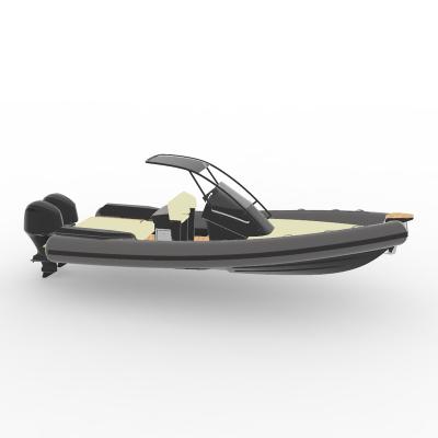 China Aluminum 25ft RIB760 High Speed 15 people Aluminum Hull PVC/Hypalon RIB Boat With Navigation lights and Seats for Life-saving for sale